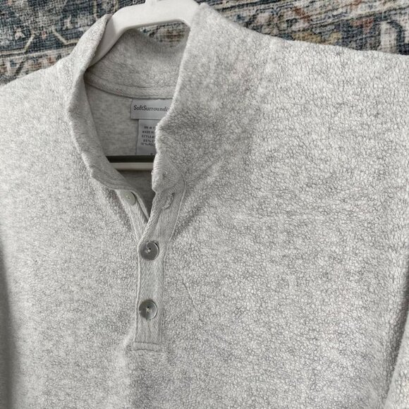 Soft Surroundings Ladies Reverse Fleece Pullover Tunic Size S Gray - Picture 2 of 8